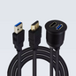 USB Panel Flush Mount Cable 0.8MTR USB 3.0 &HDMI Male to Female Extension
